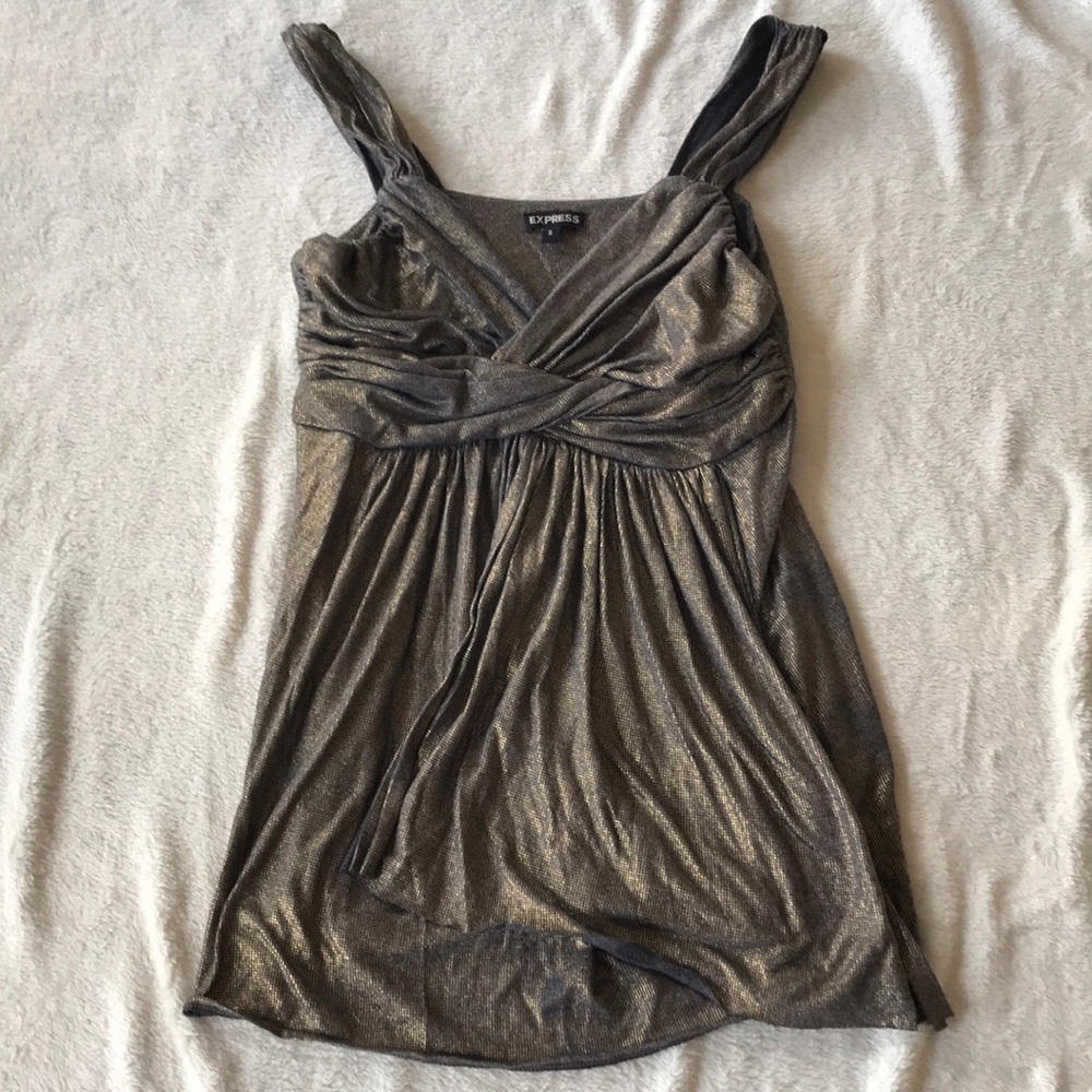 Gold criss cross tank top